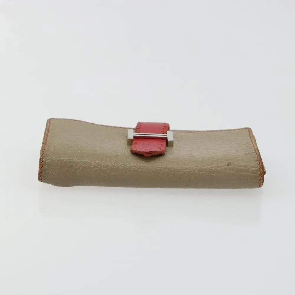 Hermes Leather Baan Key Case Beige
